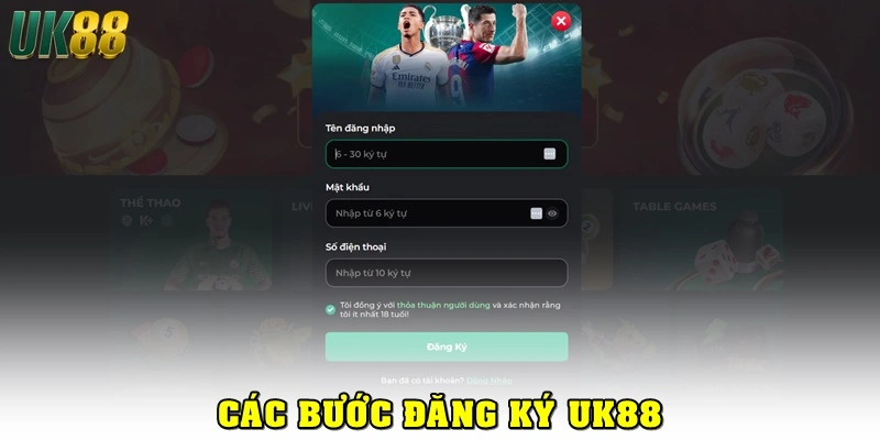 Các Bước Đăng Ký UK88 Dễ Dàng Nhận Ưu Đãi Lớn Chỉ 2 Phút - Betlucky88